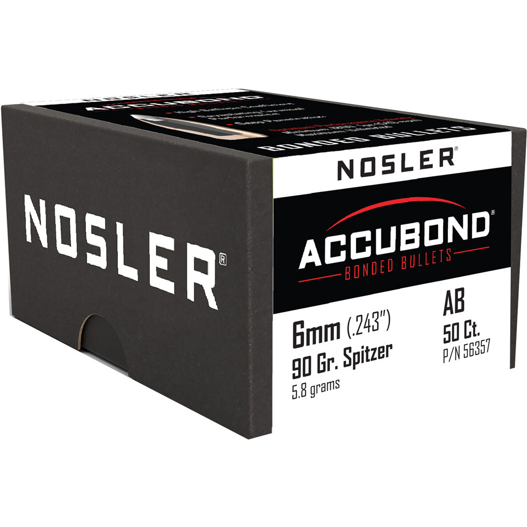 Nosler Accubond Bullets 6mm 90 Gr. Spitzer Point 50 Pk.