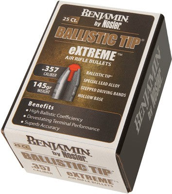 Benjamin .357 Caliber Pellets - 145 Grain Nosler Bt 25 Pack