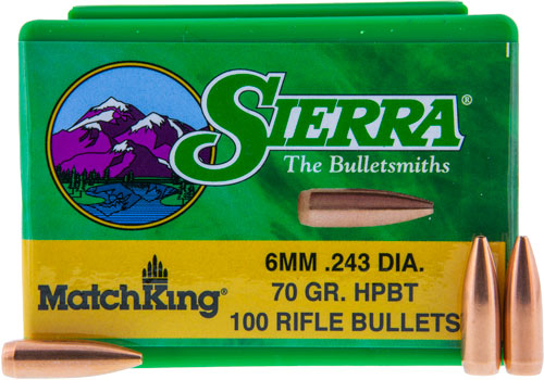 Sierra Bullets 6mm .243 - 70gr Hp-bt Match 100ct