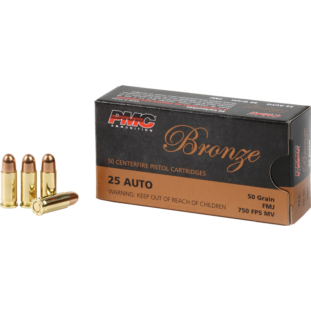 Pmc Bronze Pistol Ammo 25 Acp Fmj 50 Gr. 50 Rd.