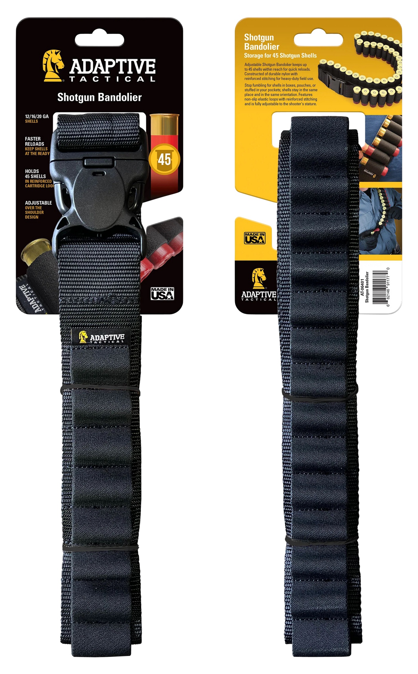 Adaptive Tactical Shotgun Bandolier, Adapt At06401  Shotgun Bandolier 45rds