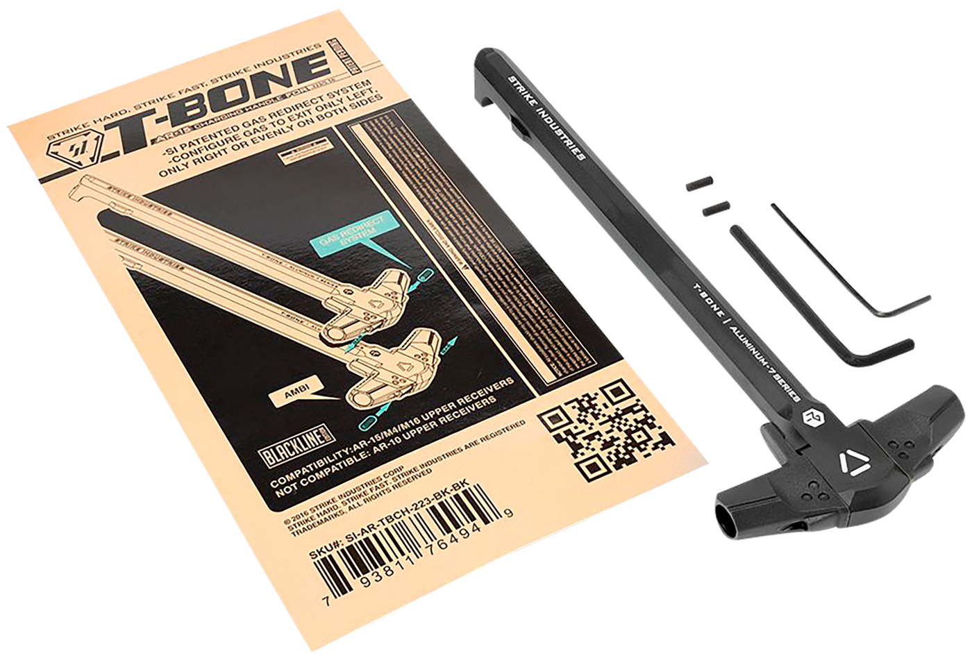 Strike T-bone, Si Ar-tbch-223-bk-bk  T-bone Charging Hand 223