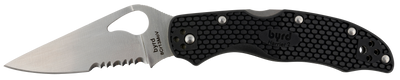 Spyderco Byrd, Spy By01psbk2  Byrd Harrier 2  Blk Frn Pln/serr