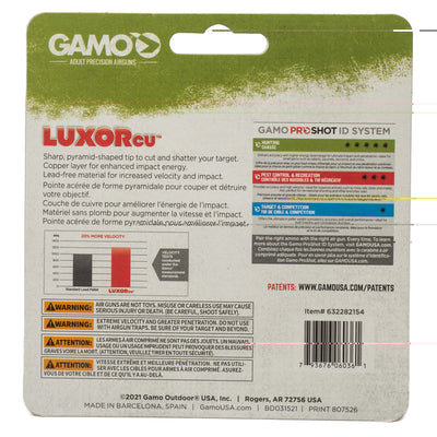 Gamo Luxor Cu Sharp Pyramid Shaped Hunting Pellet