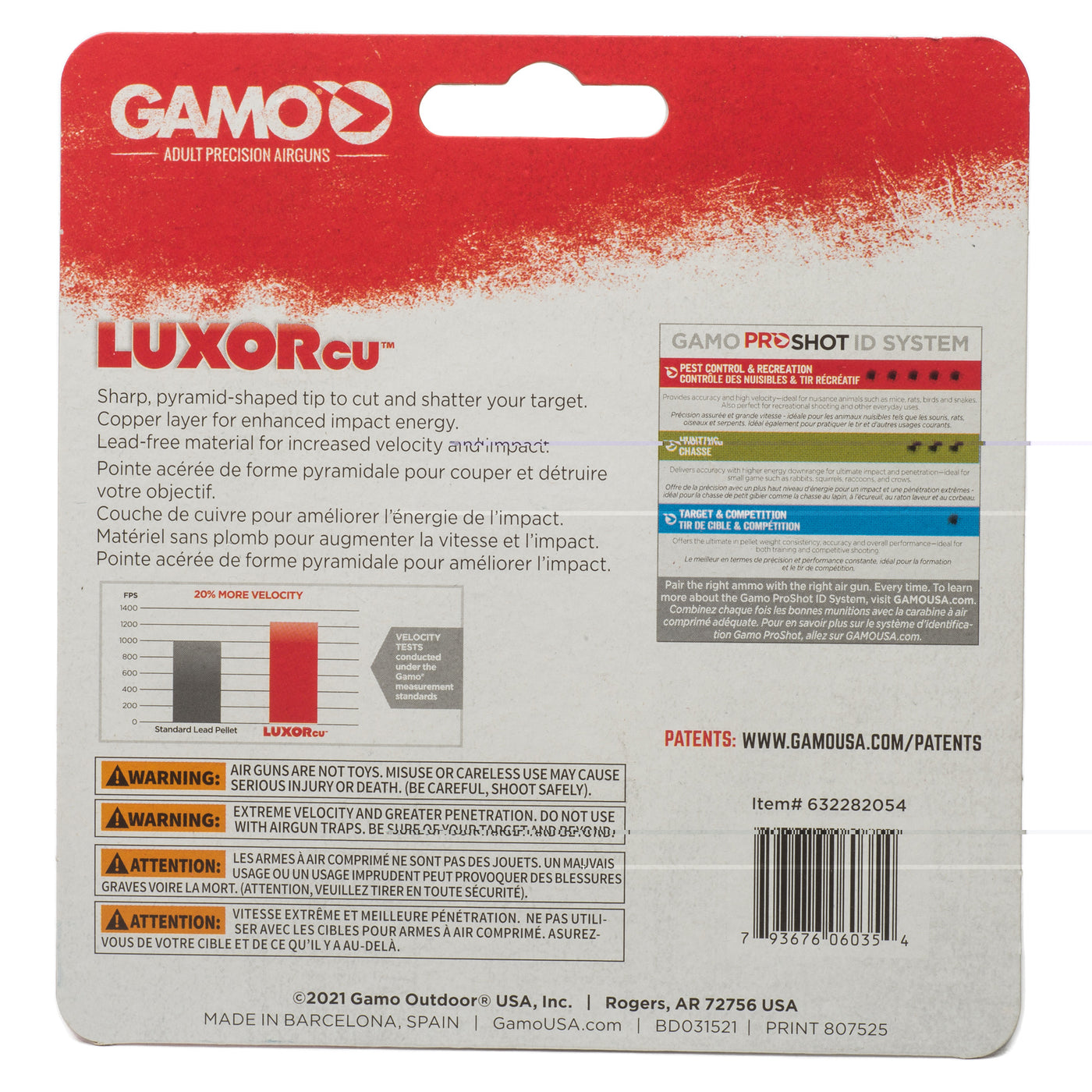 Gamo Luxor Cu Sharp Pyramid Shaped Hunting Pellet