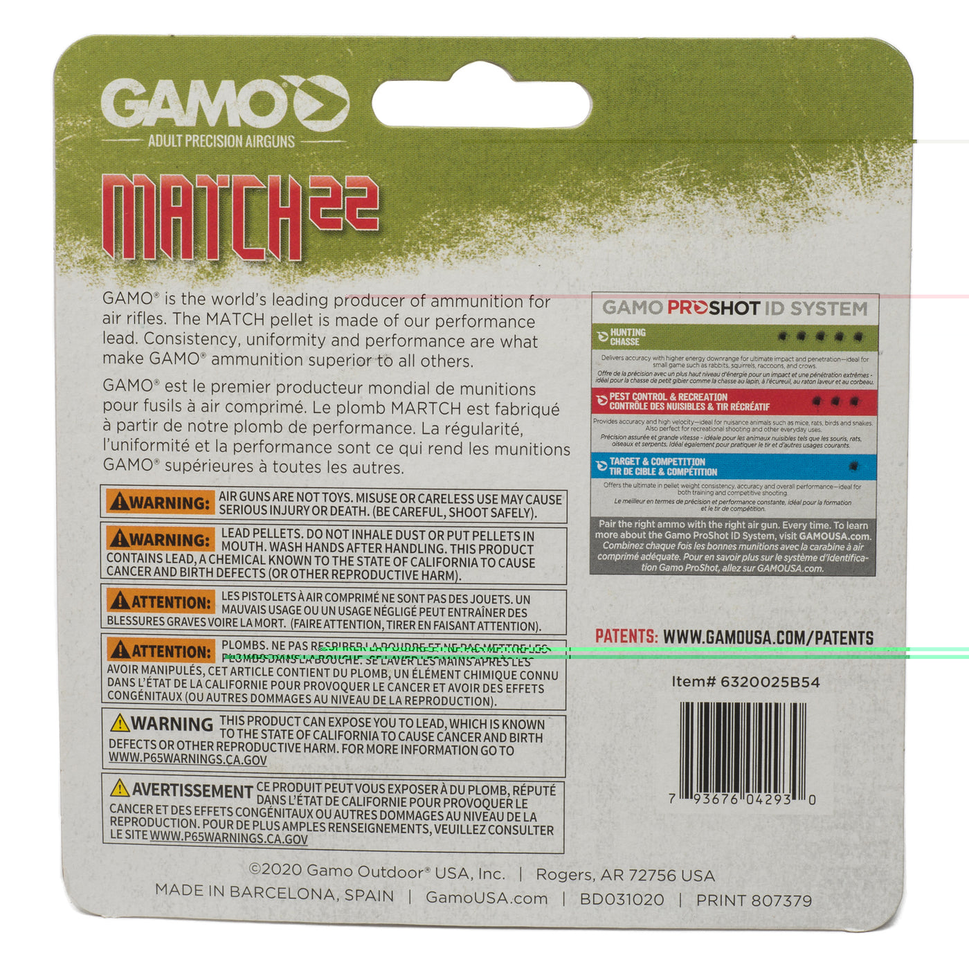 Gamo Match Pellets Flt Nse .22 250ct