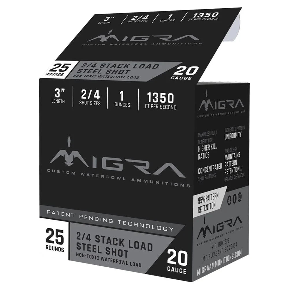 Migra Ammo 20ga 3" Steel Shot - Stxd Load - 2-4 / Case