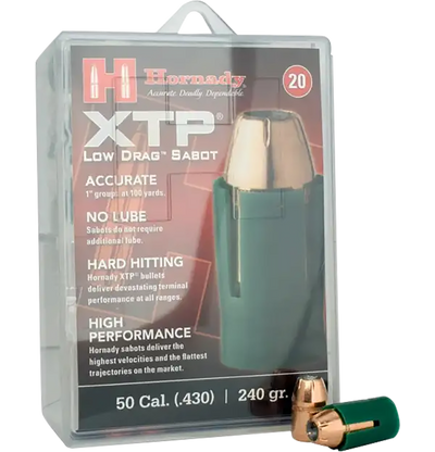 Hornady .50cal Saboted Bullet - .44 240gr. Jhp 20ct 10bx/cs