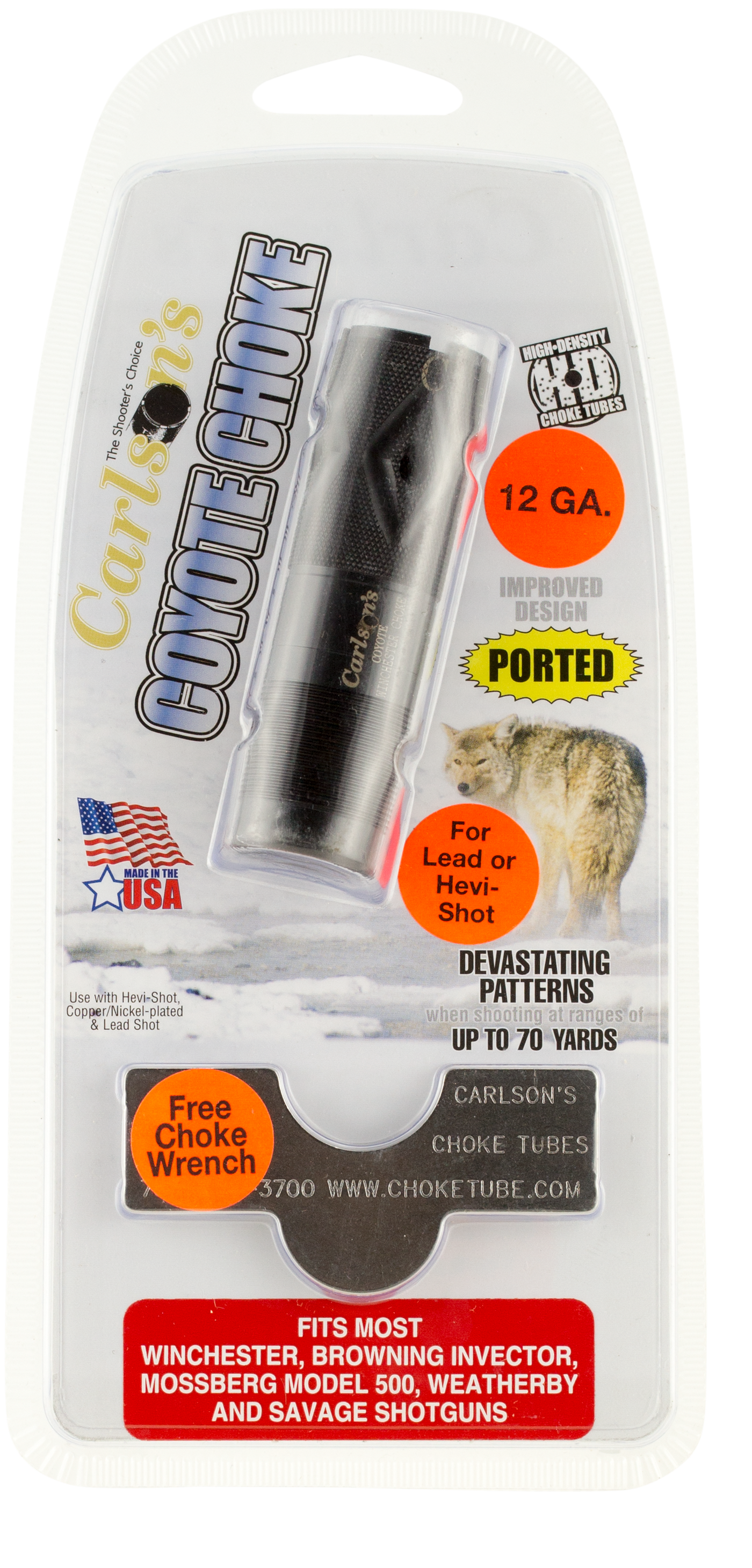 Carlsons Choke Tube Coyote - 12ga Ported Invector