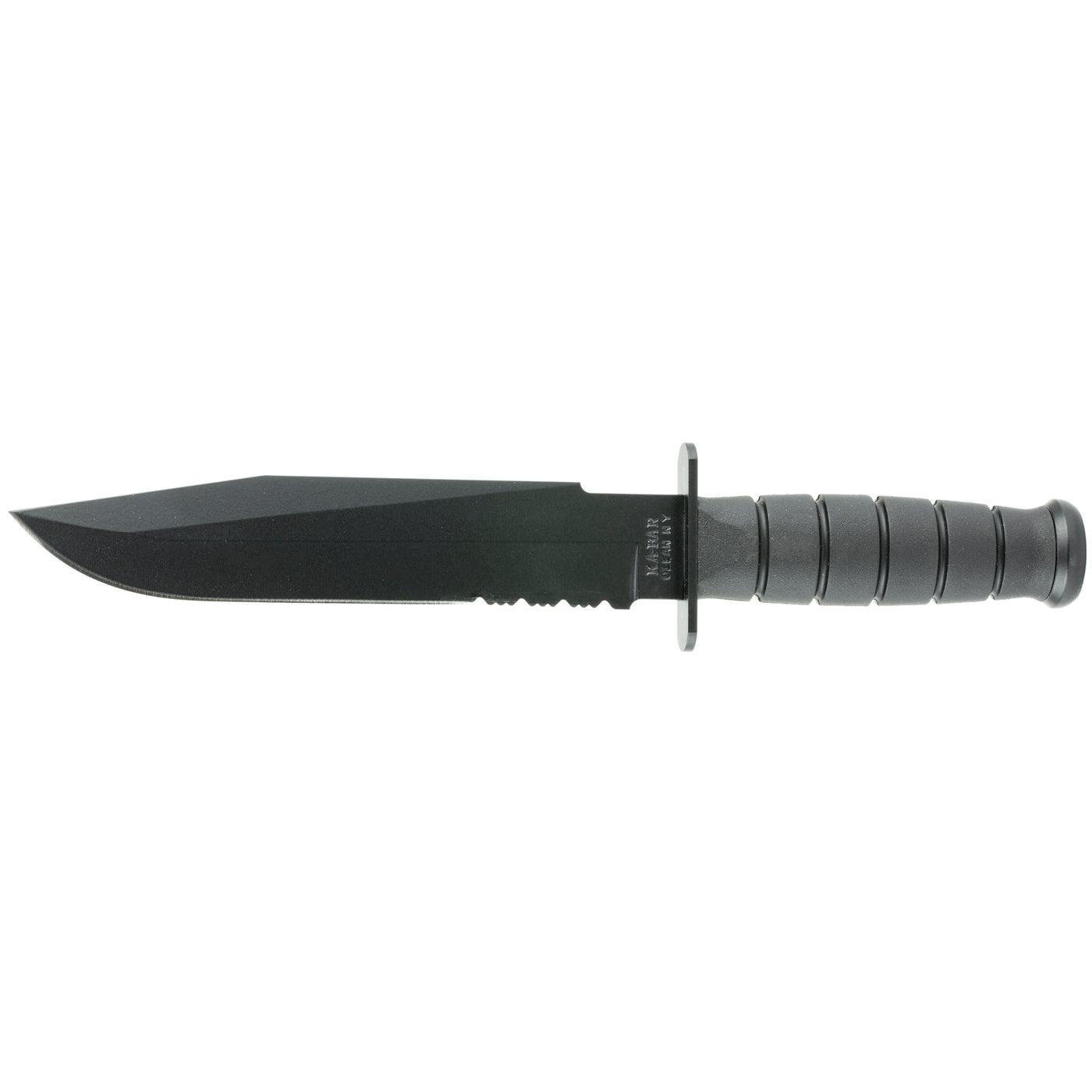 KA-BAR Fixed 8.0 in Black Combo Blade Kraton Handle