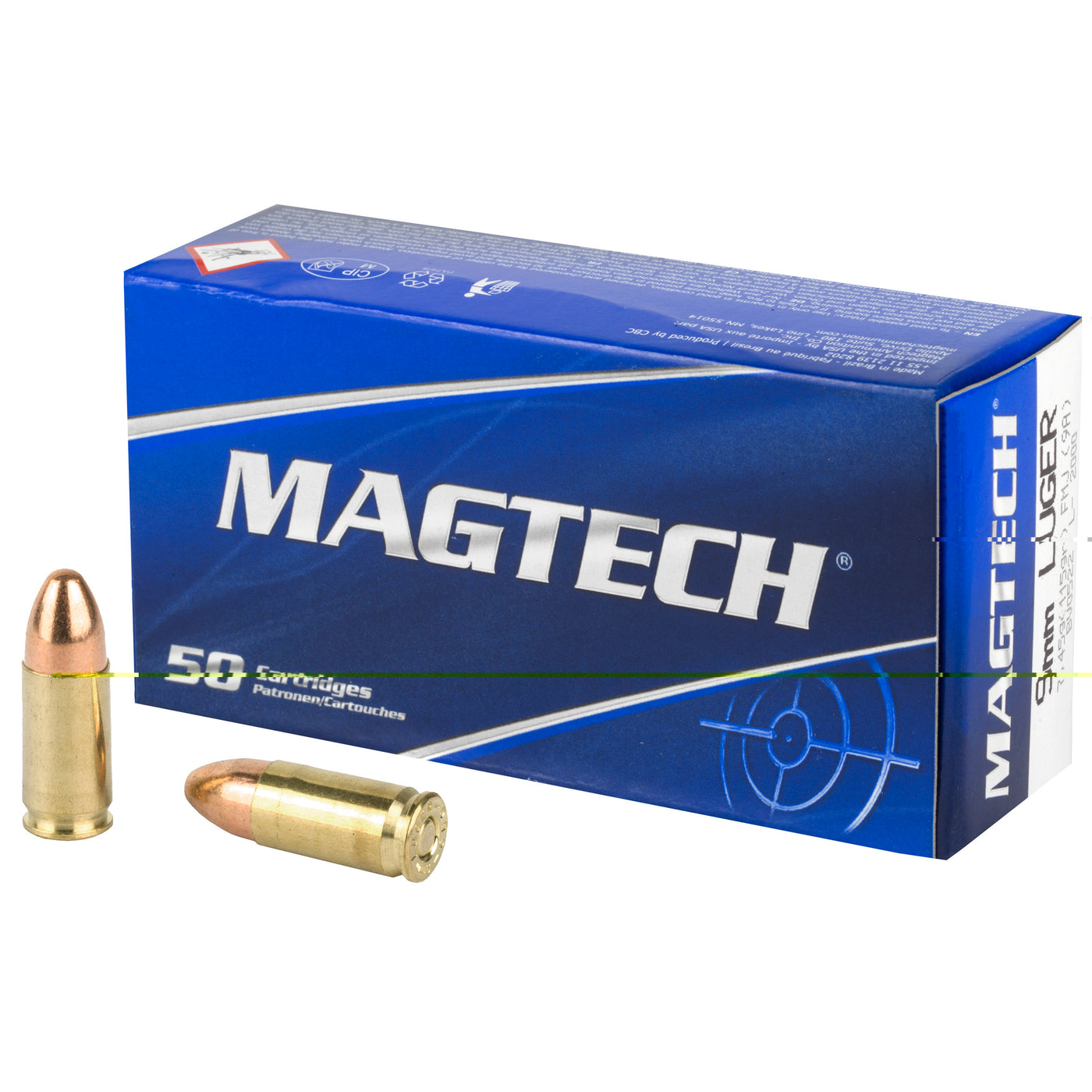 Magtech Pistol Ammo 9mm Luger 115 Gr. Fmj 50 Rd.