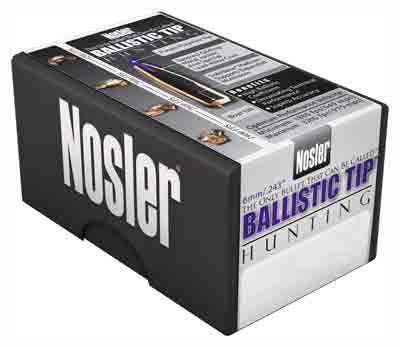 Nosler Ballistic Tip Hunting Bullets 6mm 95 Gr. Spitzer Point 50 Pk.