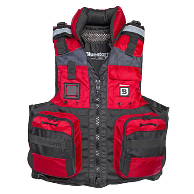 Bluestorm Classic Adult Fishing Life Jacket - Nitro Red - S/M