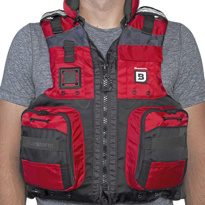 Bluestorm Classic Adult Fishing Life Jacket - Nitro Red - 2XL/3XL