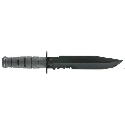 KA-BAR Fixed 8.0 in Black Combo Blade Kraton Handle