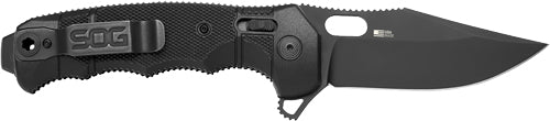 Sog Knife Seal Xr Black Crkte - 3.9" Pln Edge Fldr Black Usa