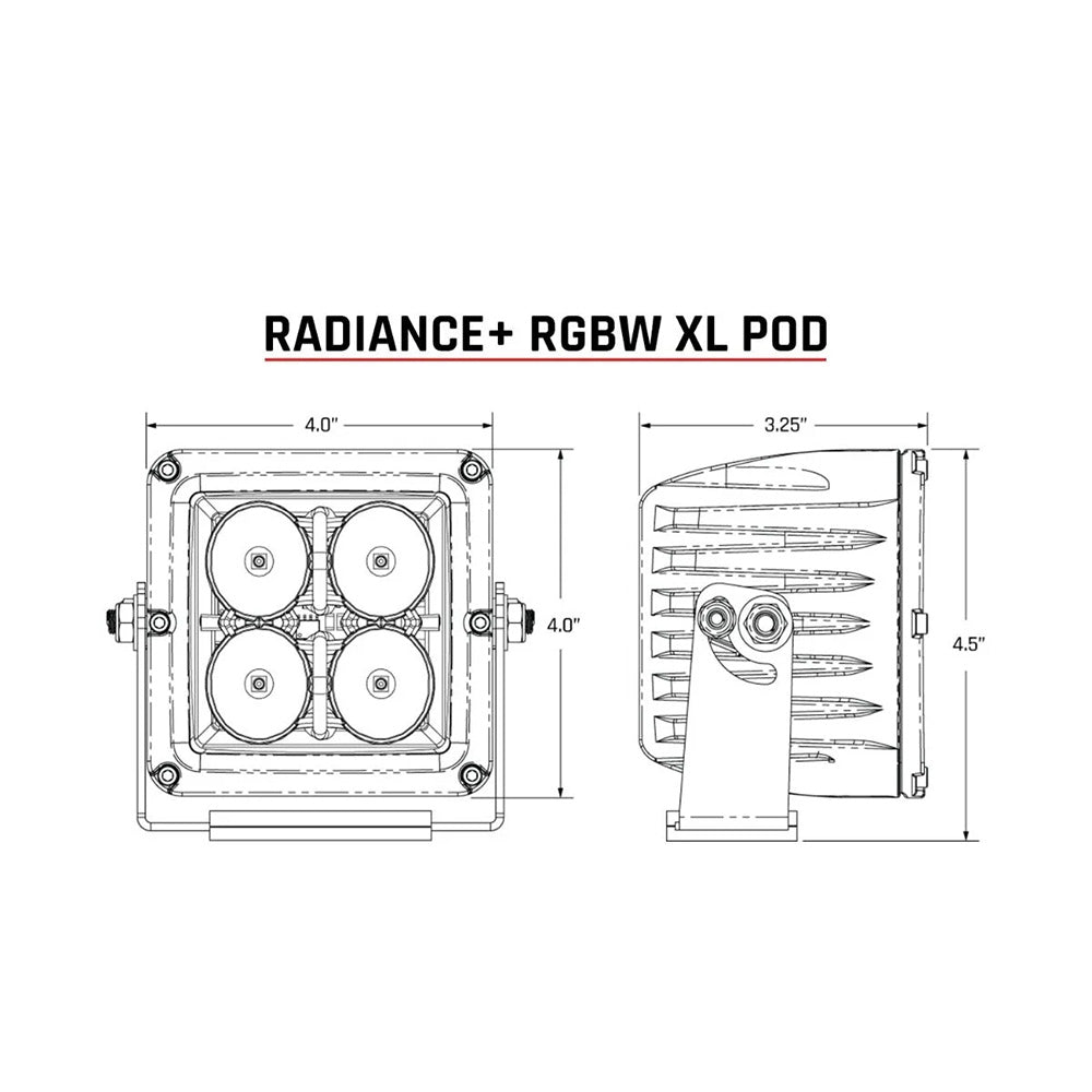 RIGID Industries XL Radiance + Light Pod - RGBW - Pair