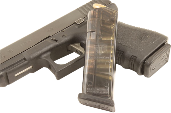 Ets Magazine Glock 19 9mm 10rd - Translucent Fits 19/26