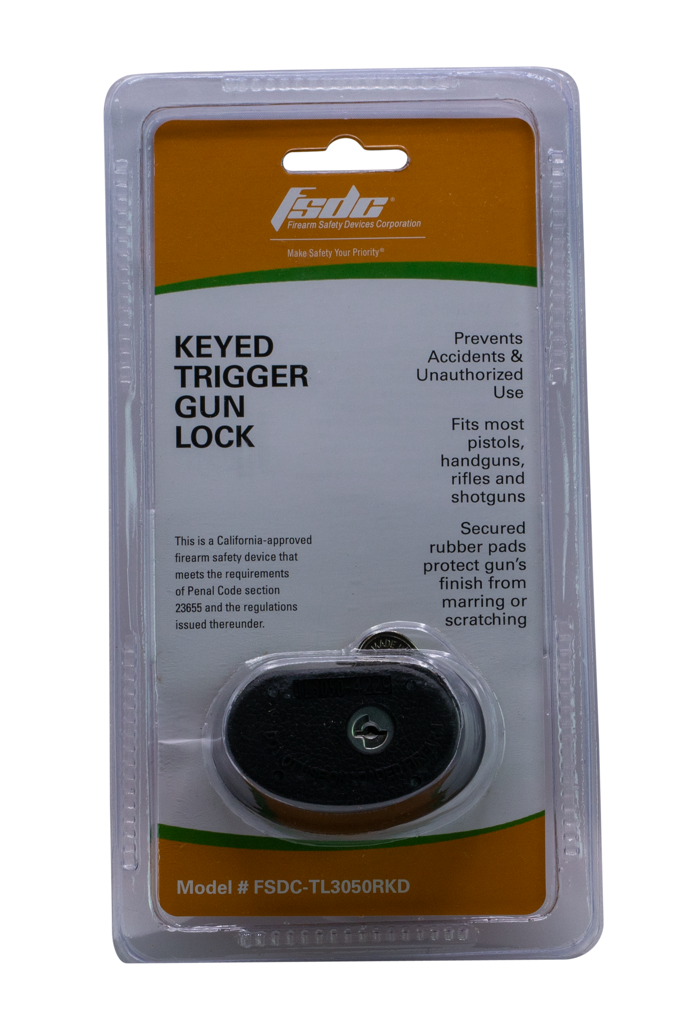 Fsdc Trigger Guard Gun Lock - 1-pk W/2 Keys Ca Approved