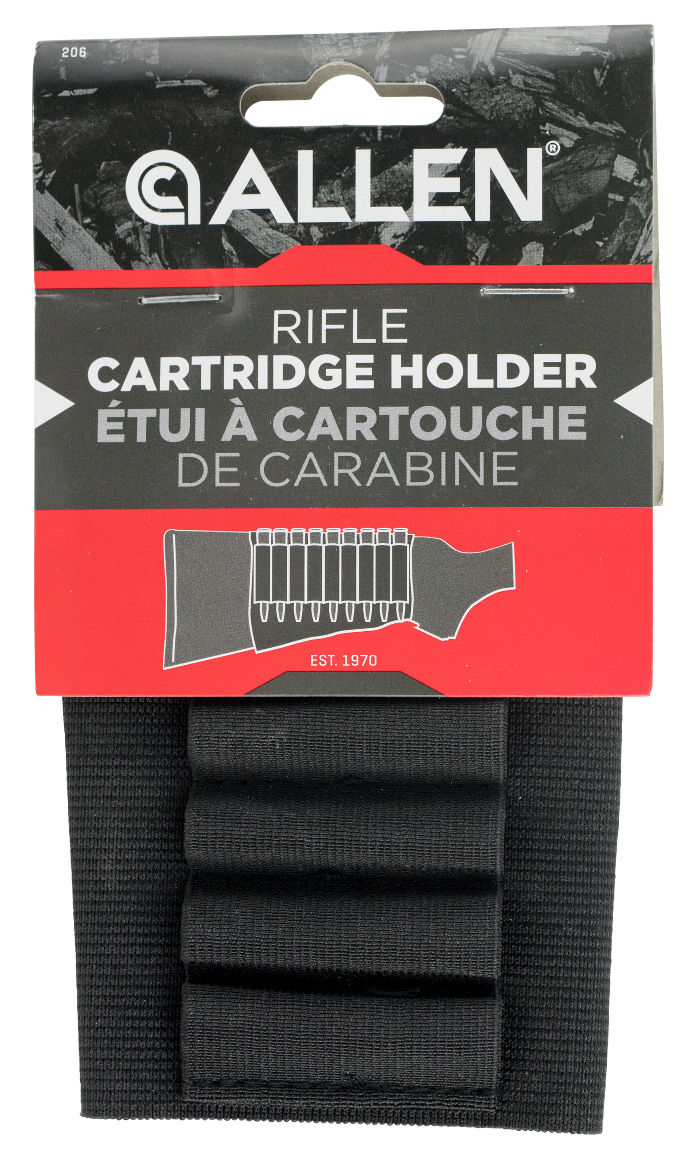 Allen Elastic Buttstock Shell Holder Black For Rifles