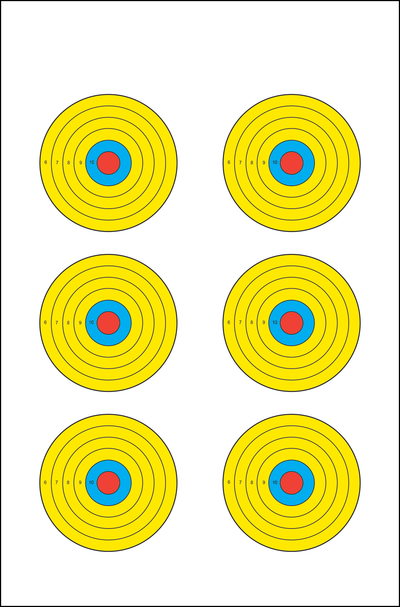 Action Tgt Bright 6 Bullseye 100pk