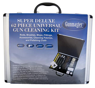 Gunmaster Super Deluxe Universal Gun Cleaning Kit Aluminum Case 62 Pc.