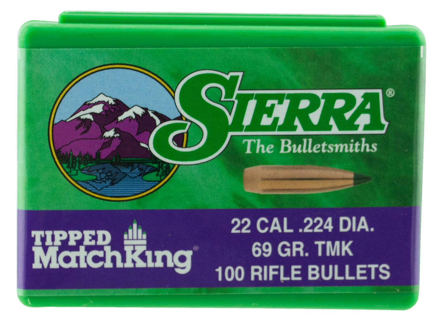 Sierra Bullets .22cal .224 - 69gr Hp-bt Match Tmk 100ct