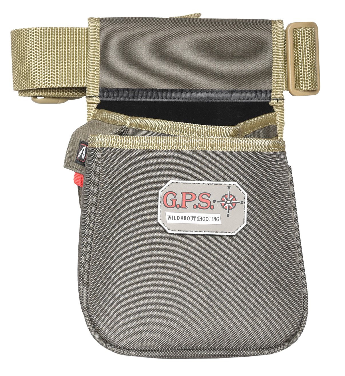 Gps Sporting Clay Contoured Double Shotshell Pouch Olive W/belt