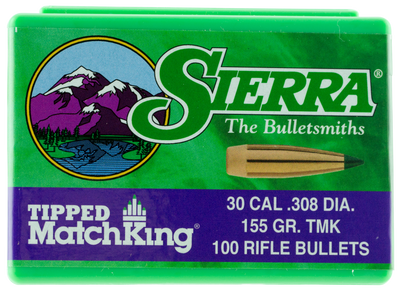 Sierra Bullets .30 Cal .308 - 155gr Hp-bt Match Tmk 100ct