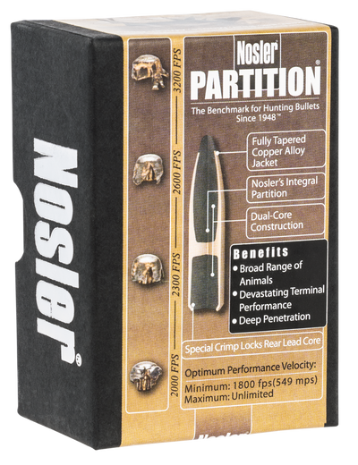 Nosler Partition Bullets .25 Cal. 115 Gr. Spitzer Point 50 Pk.