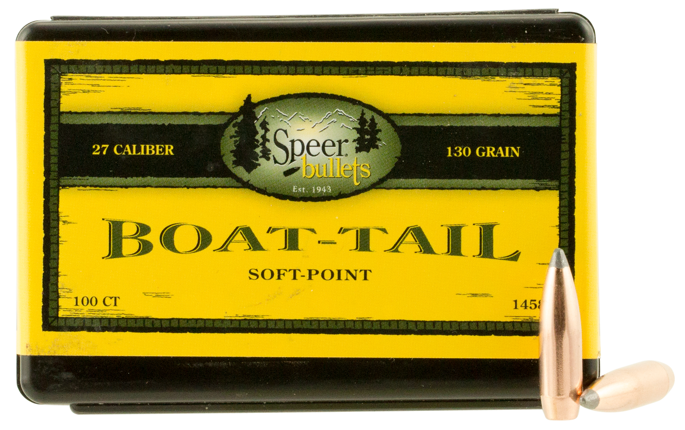 Speer Ammo Boat-tail, Speer 1458      Bull .277 130 Sptzr Bt         100