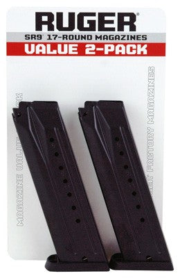 Ruger Magazine Sr9 9mm Luger - 17rd Blued Steel 2-pack