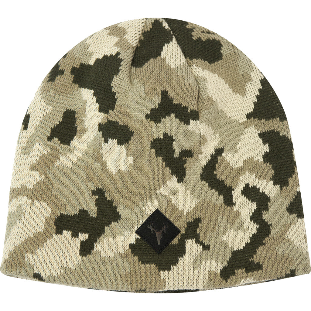 Hot Shot Camo Knit Beanie Tan