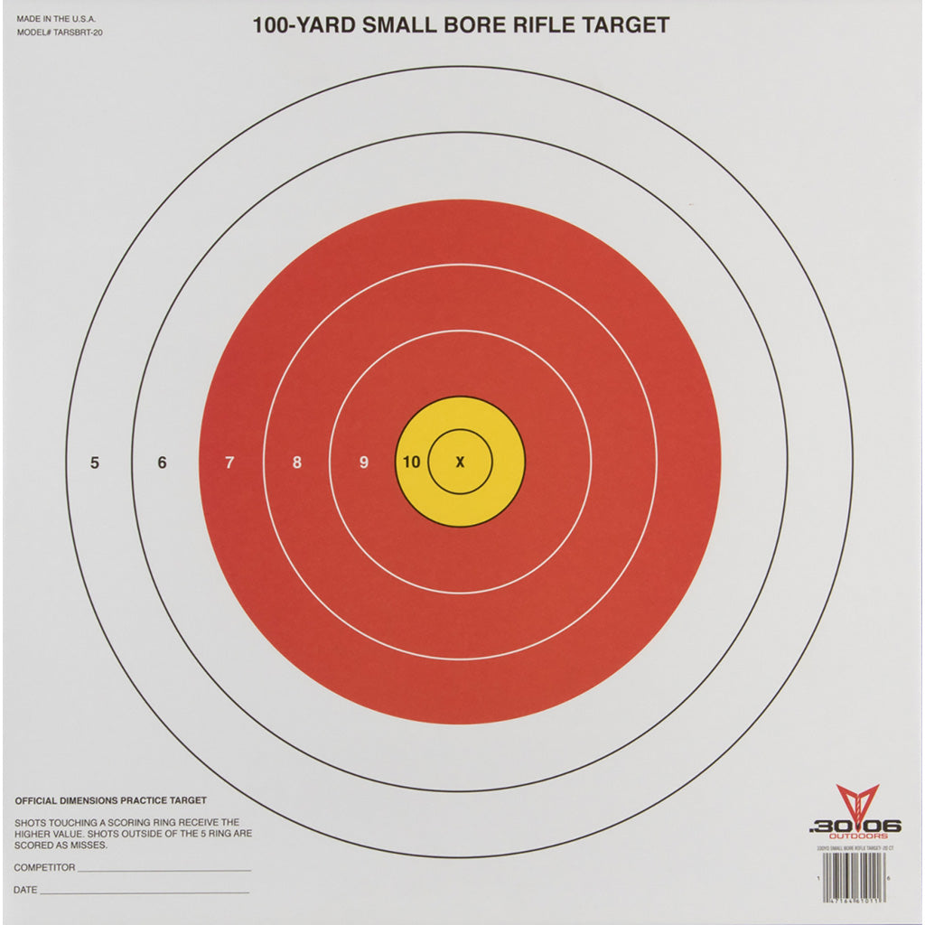 30-06 Small Bore Rifle Target 20 Pk.