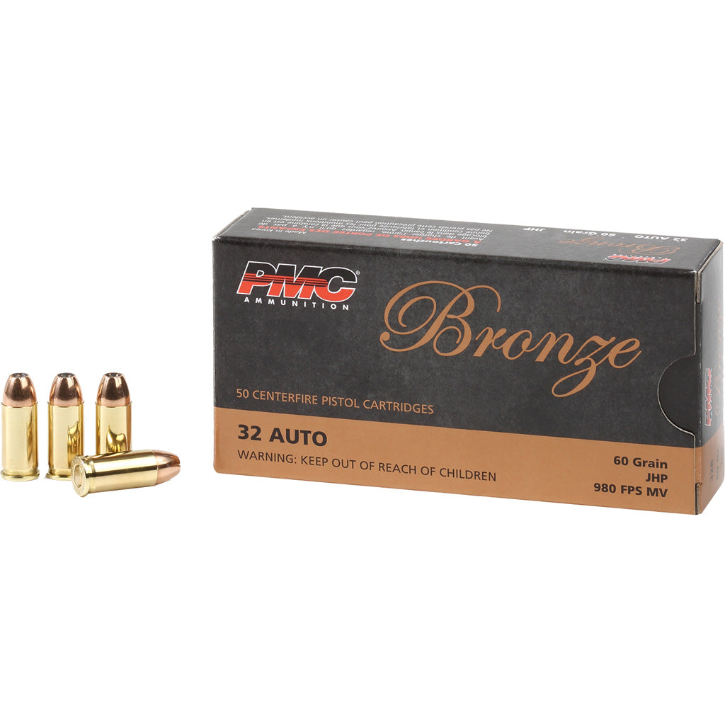 Pmc Bronze Pistol Ammo 32 Auto Jhp 60 Gr. 50 Rd.