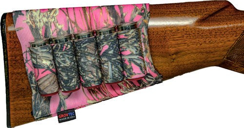 Grovtec Shotgun Shell Holder - For Buttstock True Timber Pink