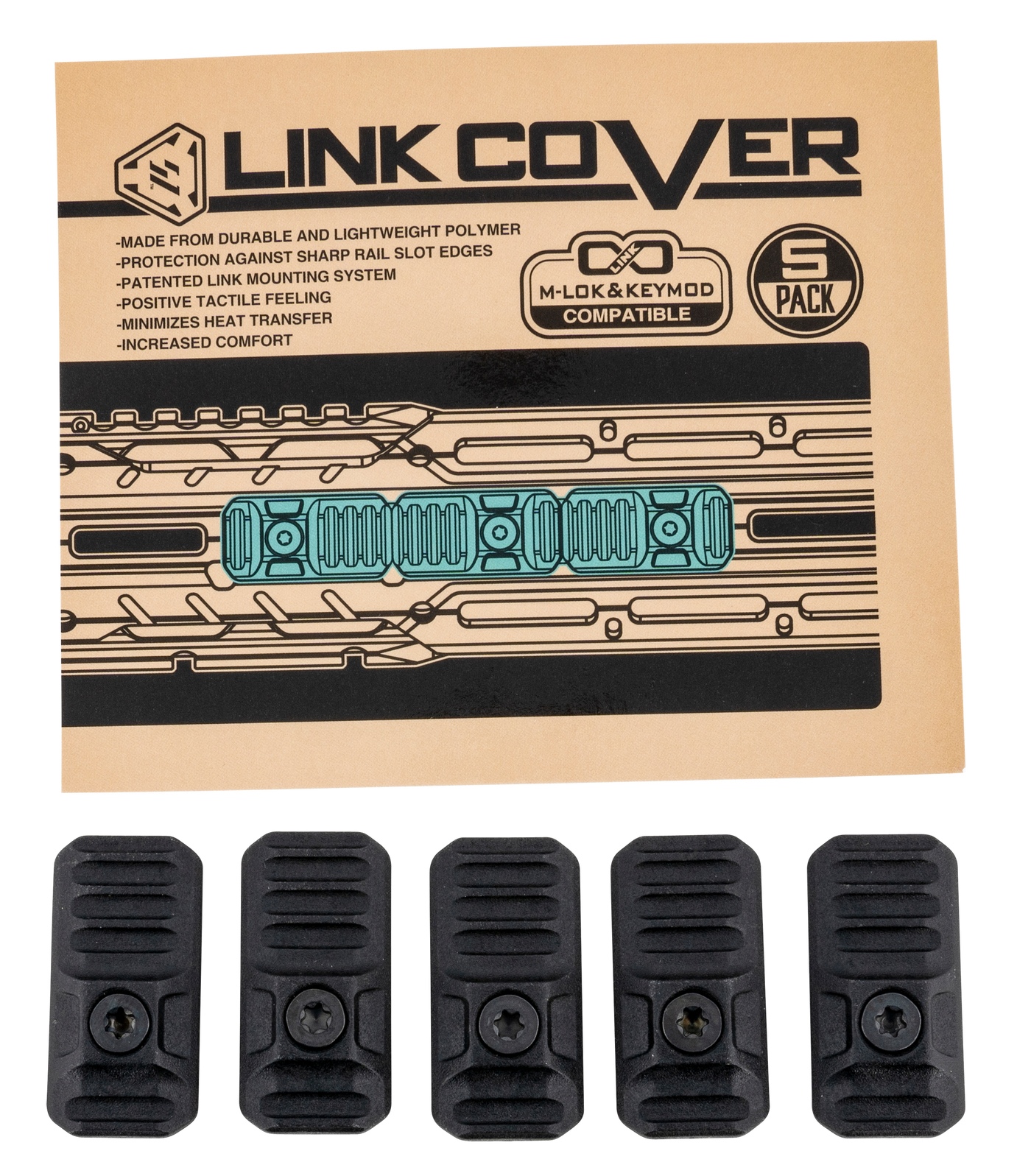 Strike Link, Si Link-cover         Rail Cover Mlok/keymod 5pcs