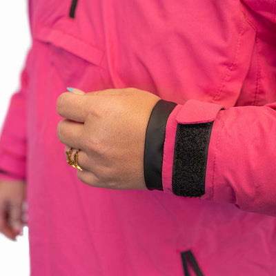 Waterproof 1/2 Zip Bog Hoodie Womens - Pink Cuff view