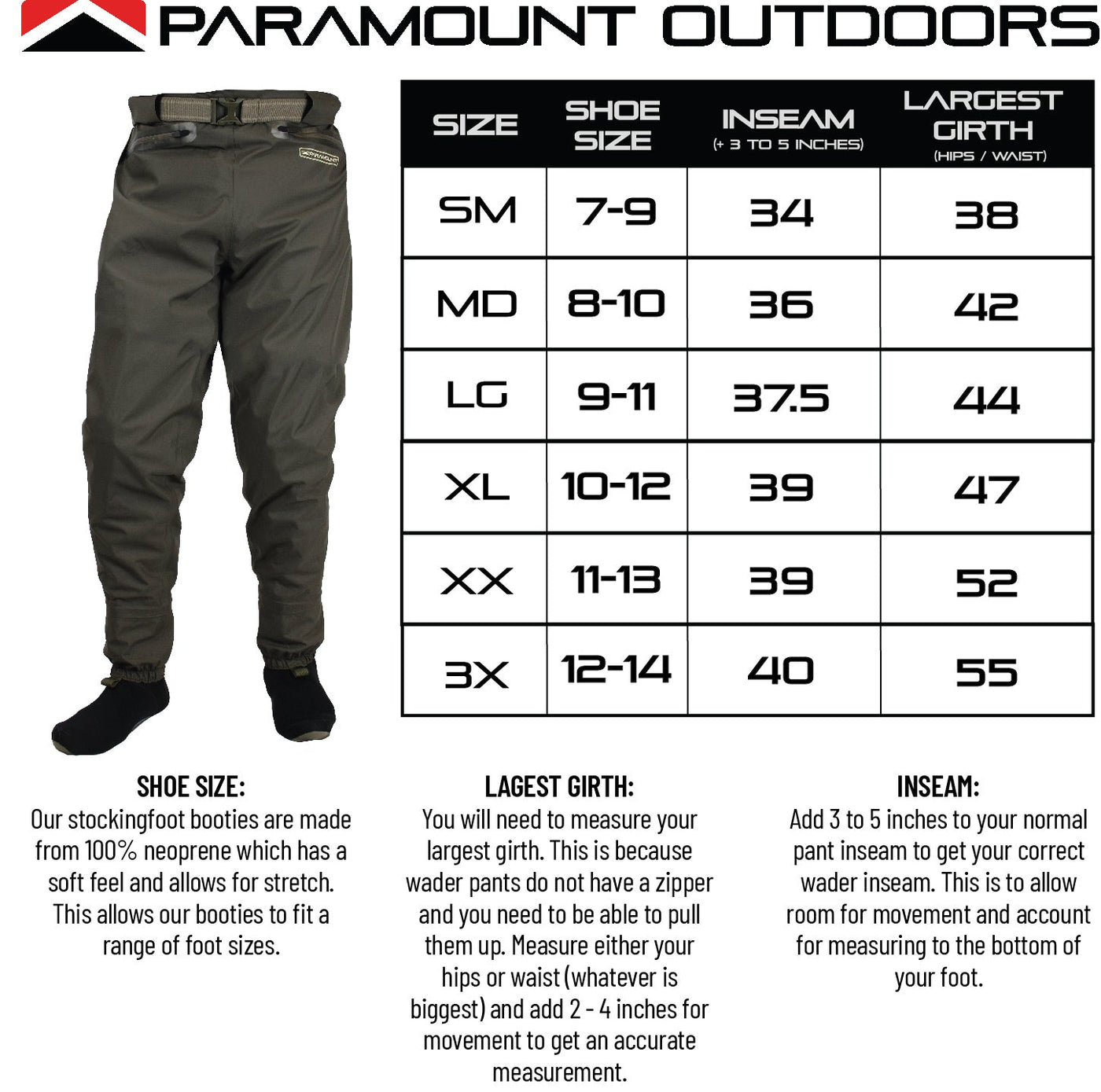 Paramount Outdoors FAST EDDY Waist High Wader Pant