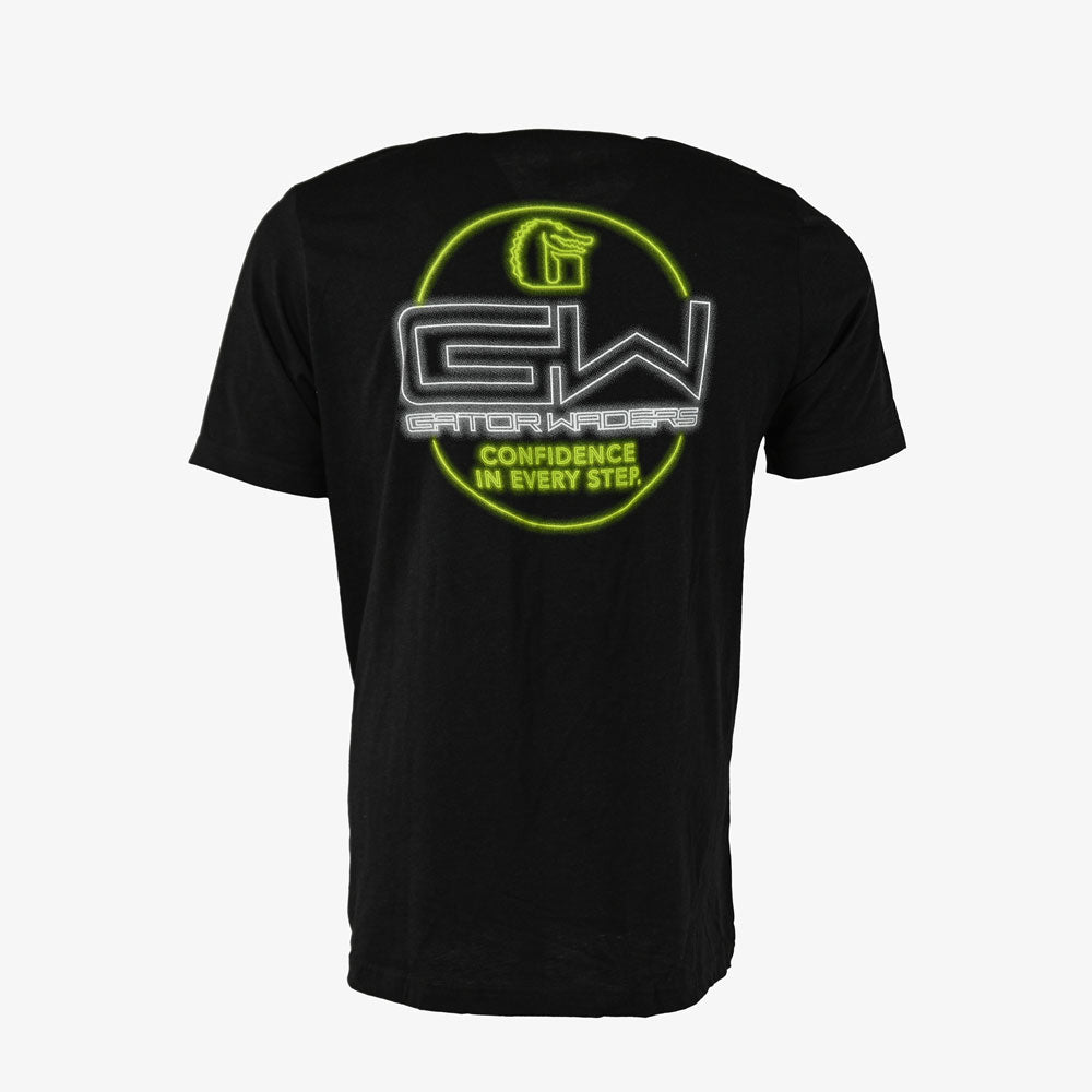 Gator Wader GW Logo Neon Graphic Tee | Heather Black