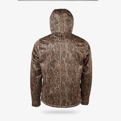 mens highball hoodie in Mossy Oak Bottomland - back view