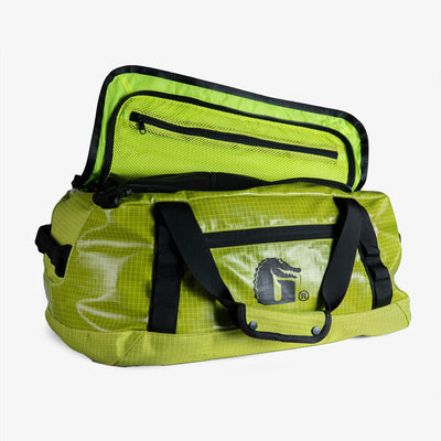 migrator duffle bag lime - open view