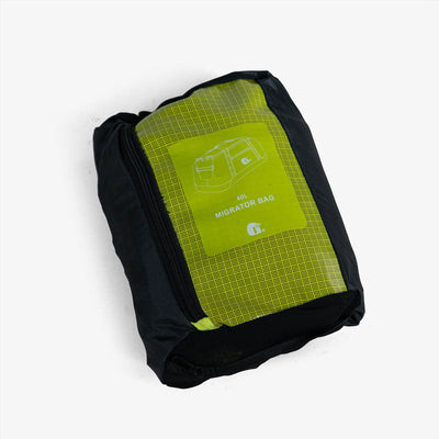 migrator duffle bag lime - folded view