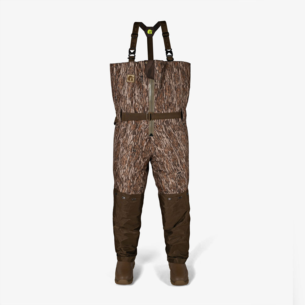 men's omega zip wader mossy oak bottomland main view