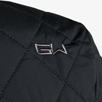 mens insulated snap shirt - black river - logo view