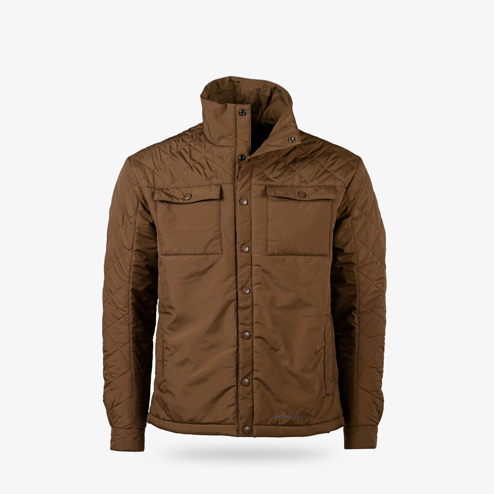 mens insulated snap shirt - chesapeake brown - front 2 view