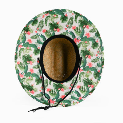 straw hat in tropics brim view