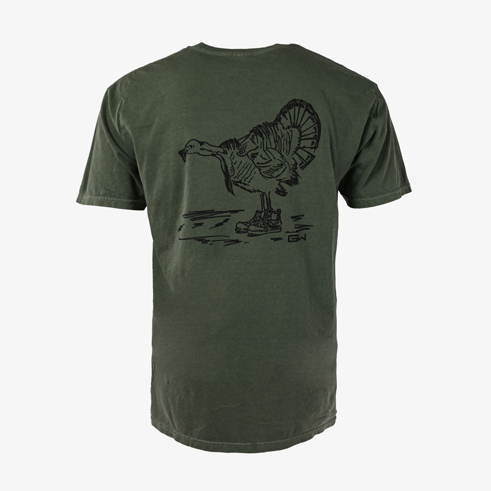 Gator Wader Turkey Strut Graphic Tee | Military Green