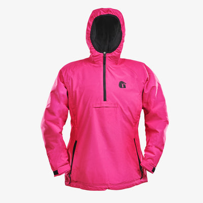 Waterproof 1/2 Zip Bog Hoodie Womens - Pink Front View