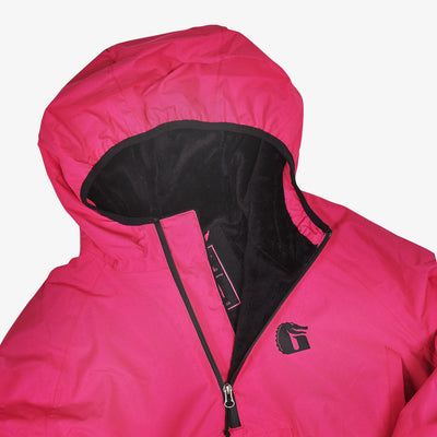 Waterproof 1/2 Zip Bog Hoodie Womens - Pink Hood View